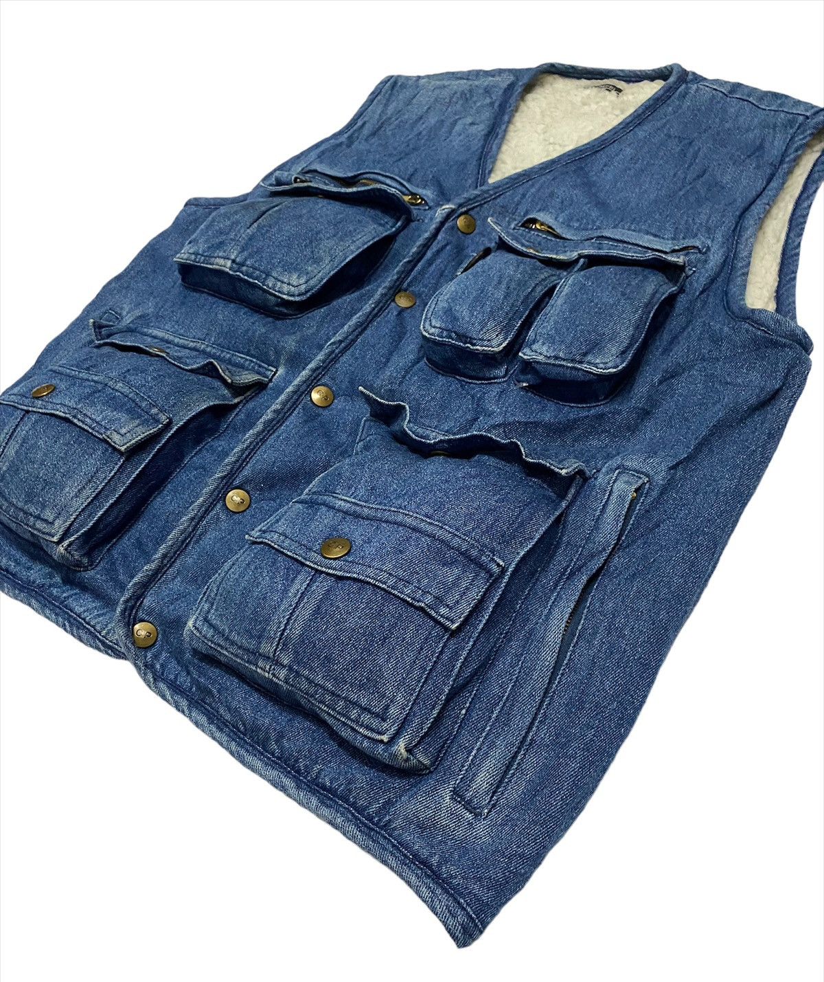 Japanese Brand Vintage CP Campri Lining Sherpa Tactical Cargo Vest Jacket Size US XL / EU 56 / 4 - 12 Thumbnail