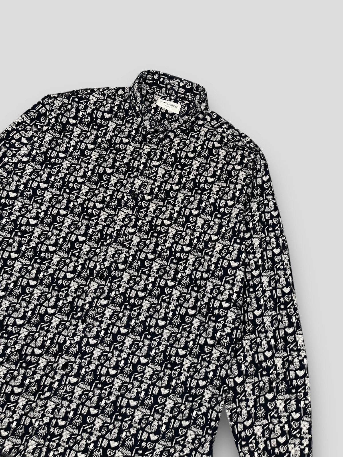 image of Avant Garde x Saint Laurent Paris Fw14 Saint Laurent Hunx Doodle Sketch Notebook Shirt in Black Whi