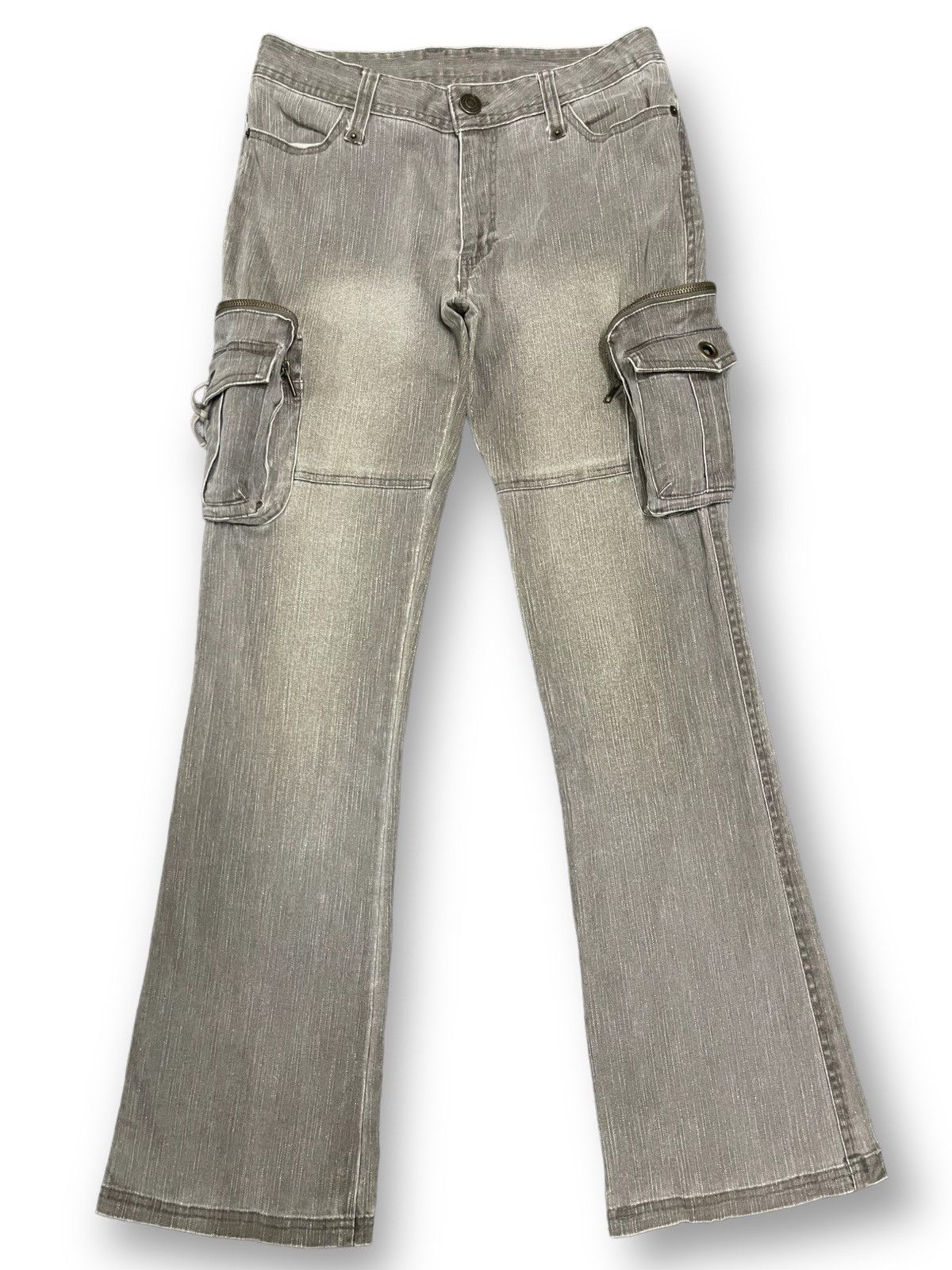 Hysteric Glamour Vintage Japanese Brand Multi Pocket Cargo Flare Jeans Size US 28 / EU 44 - 2 Thumbnail