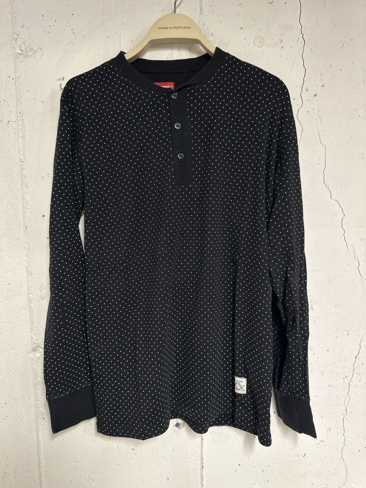 Supreme Supreme Black Polkadot Long Sleeve Shirt Large Grailed