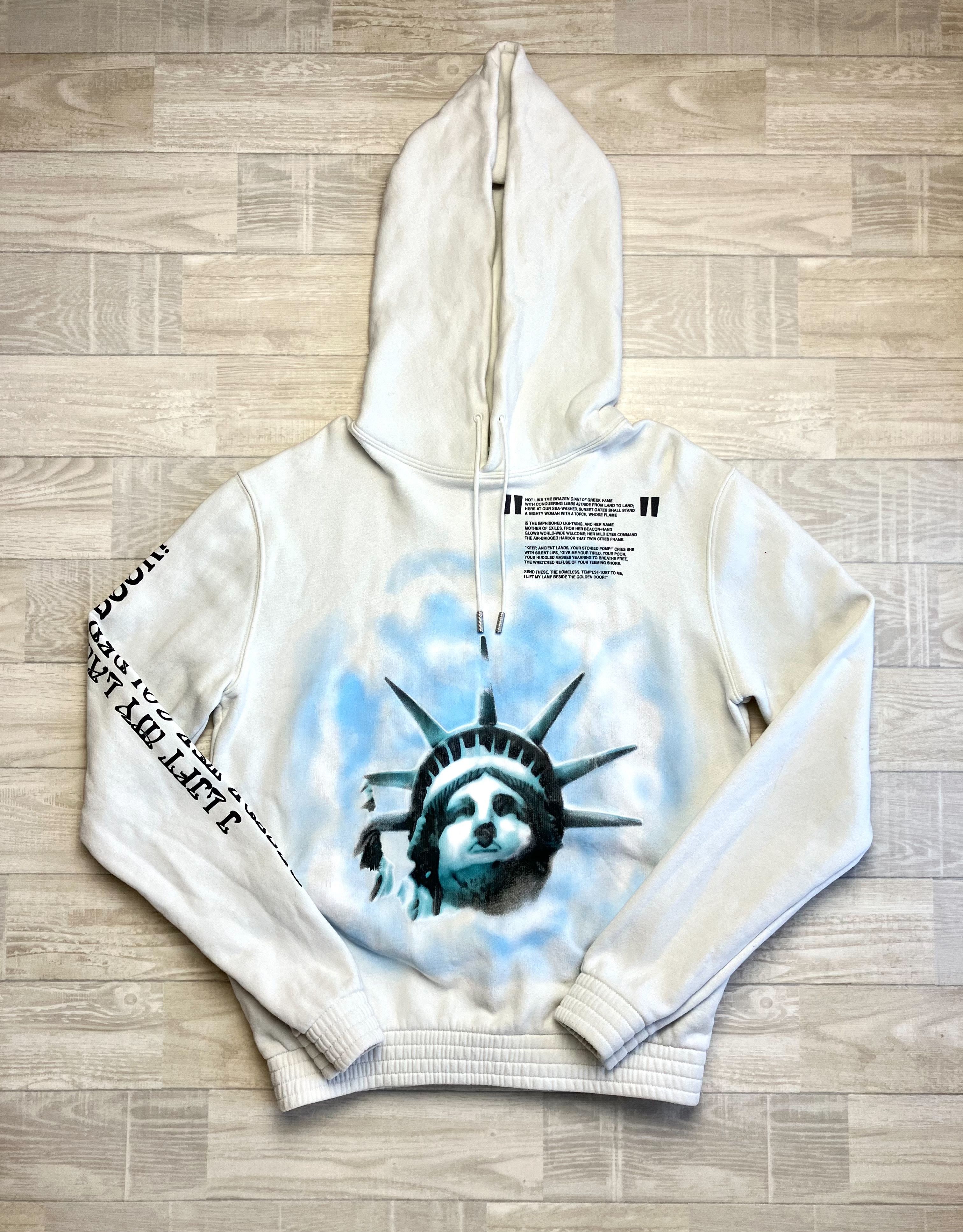 Off-White Off-White White Statue of Liberty Pullover Hoodie Size S | Grailed