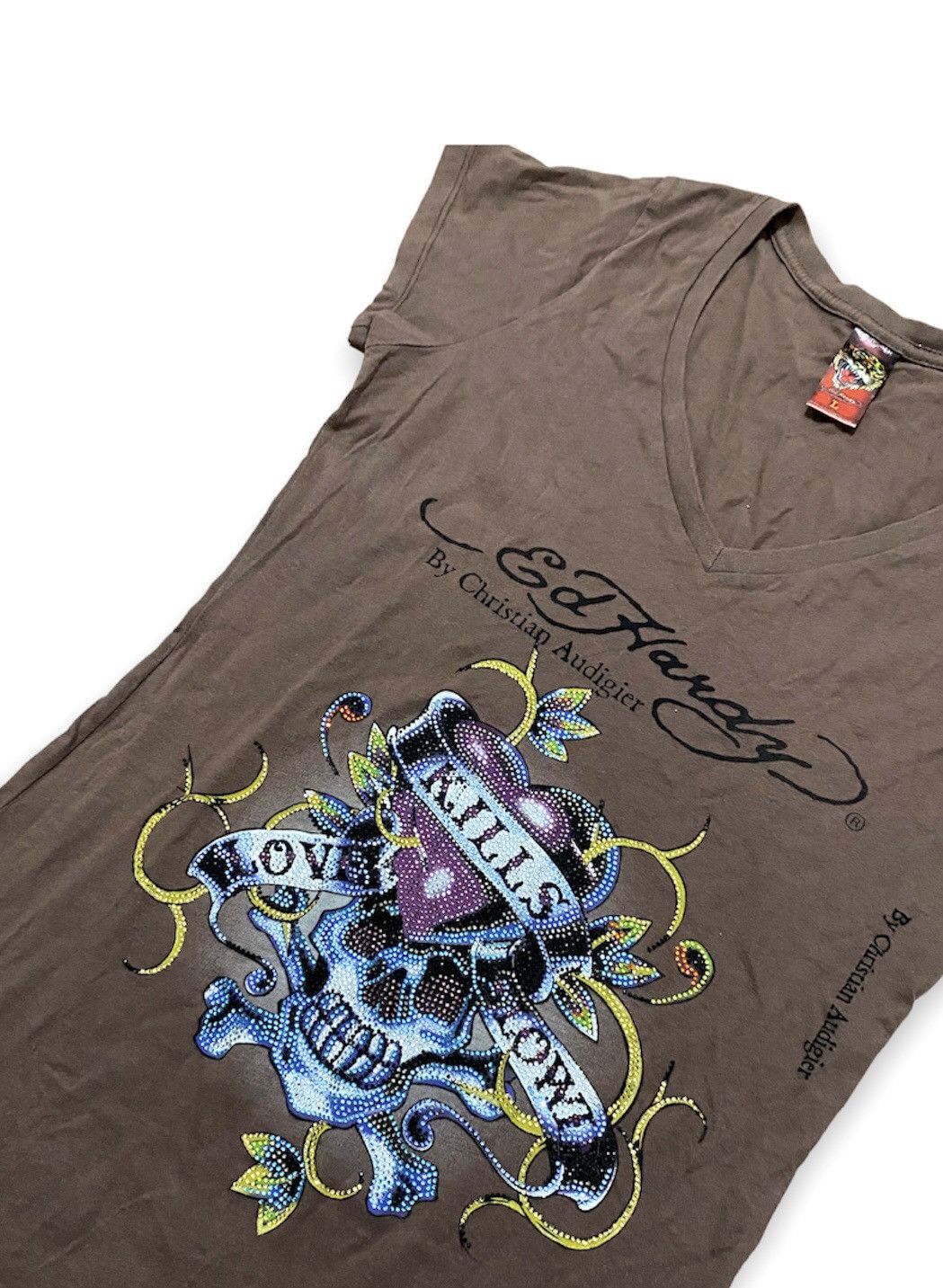 Ed Hardy Vintage y2k Ed hardy by Christian Audigier T shirt Size L / US 10 / IT 46 - 3 Thumbnail