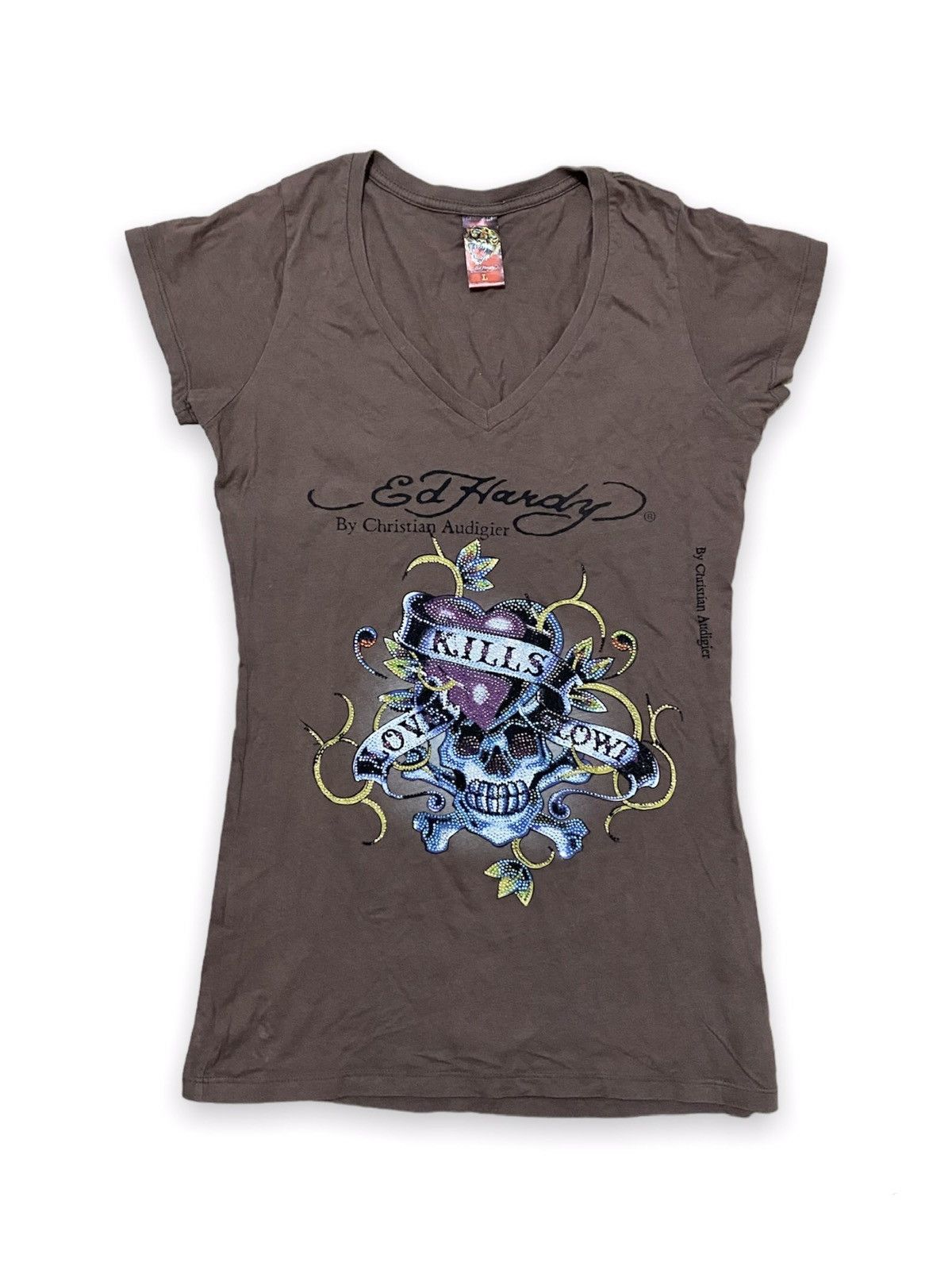Ed Hardy Vintage y2k Ed hardy by Christian Audigier T shirt Size L / US 10 / IT 46 - 1 Thumbnail
