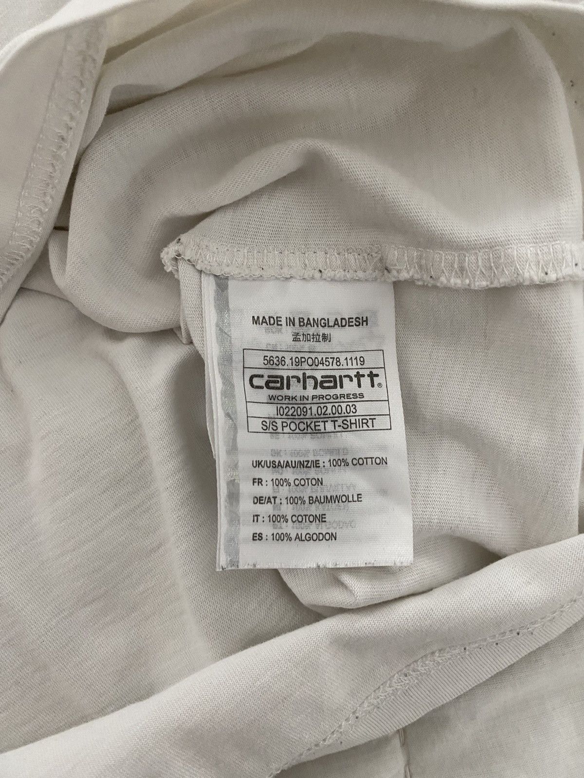 Carhartt Wip Carhartt WIP Pocket T-shirt White XL Size US XL / EU 56 / 4 - 7 Thumbnail