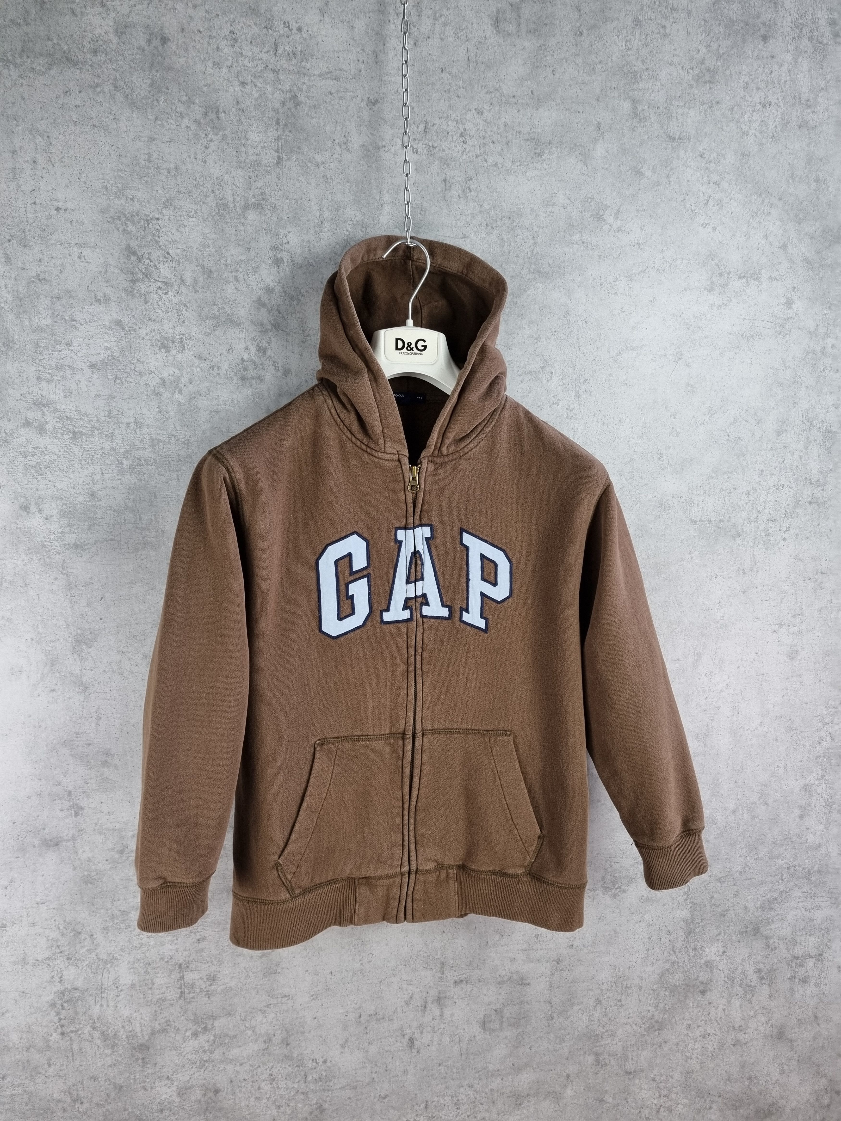Gap Vintage GAP Spell out Logo Zip up Hoodie Brown Size US S / EU 44-46 / 1 - 3 Thumbnail