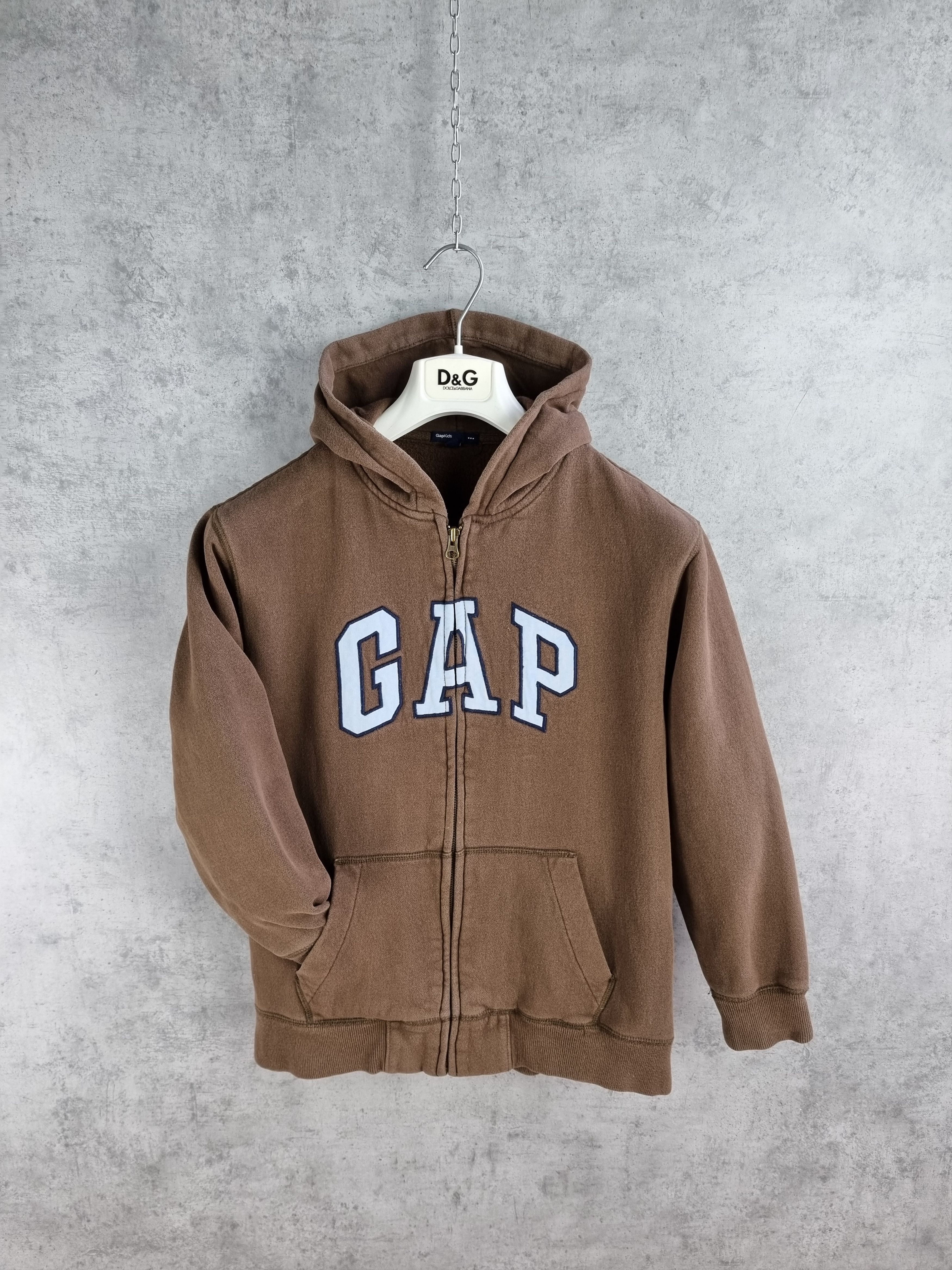 Gap Vintage GAP Spell out Logo Zip up Hoodie Brown Size US S / EU 44-46 / 1 - 1 Thumbnail
