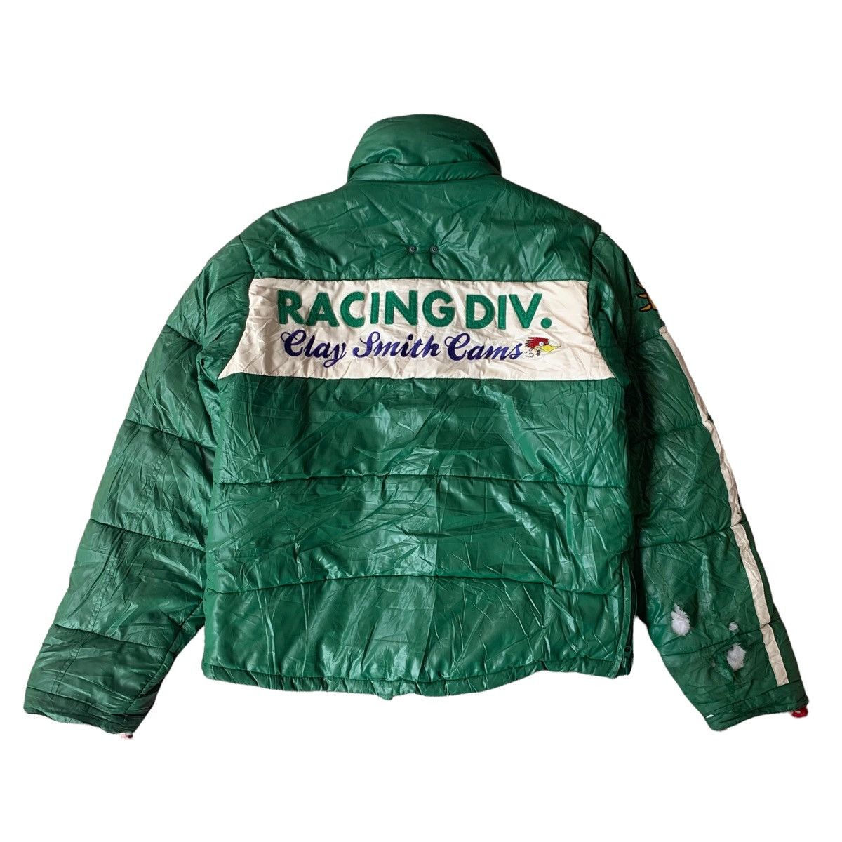 image of Moto x Racing Claysmith Mooneyes Racing Team Down Puffer Jacket in Green, Men's (Size Medium)