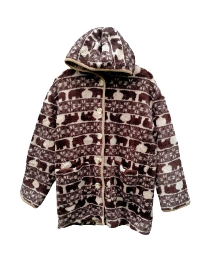 Pre-owned Ellesse X Vintage Steals Vintage 90's Mountain Printed Fleeces Jacket In Brown