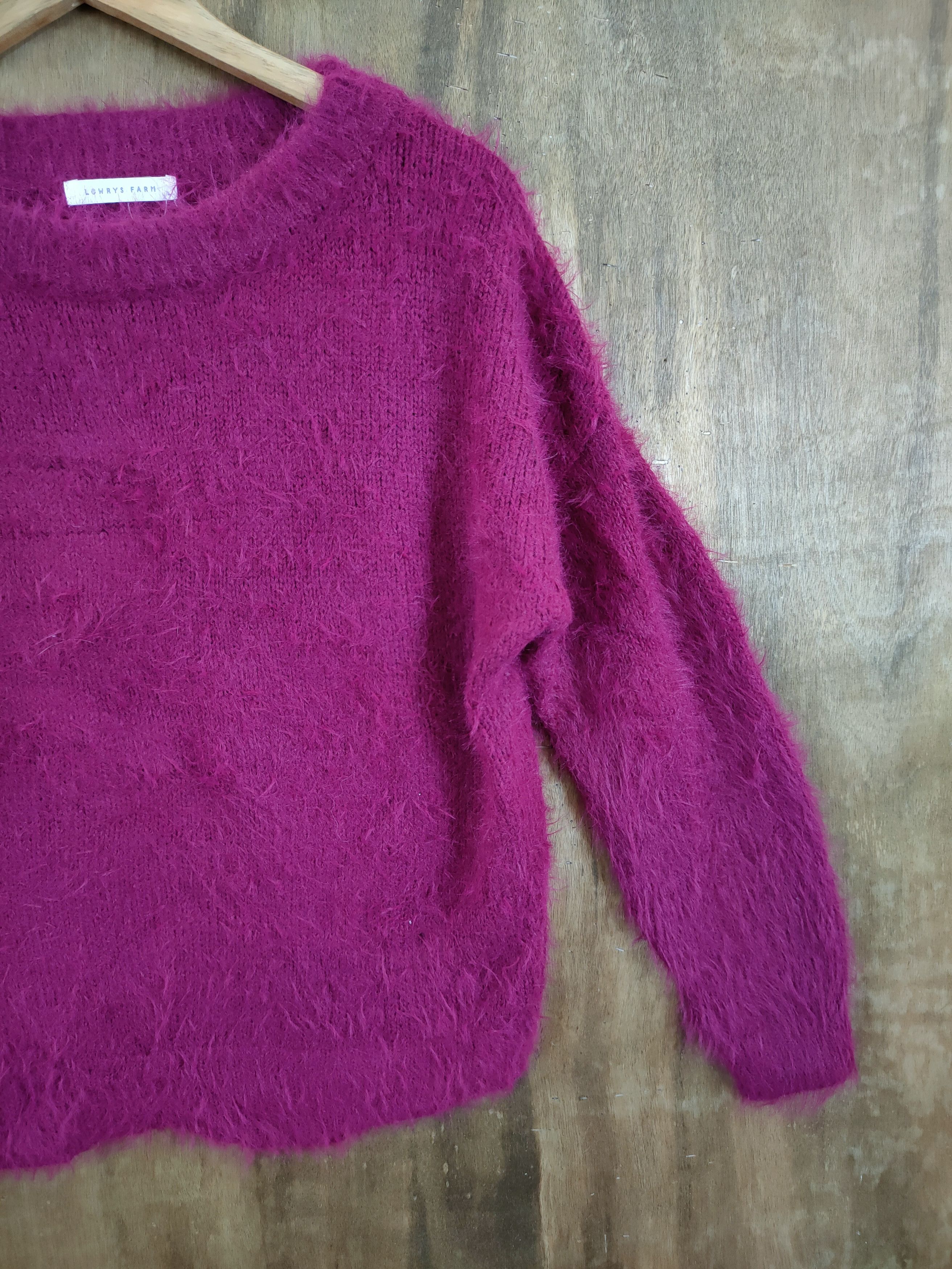 Vintage D Lowrys Farm mohair soft fur shag shaggy knitwear #46-923 Size L / US 10 / IT 46 - 3 Thumbnail