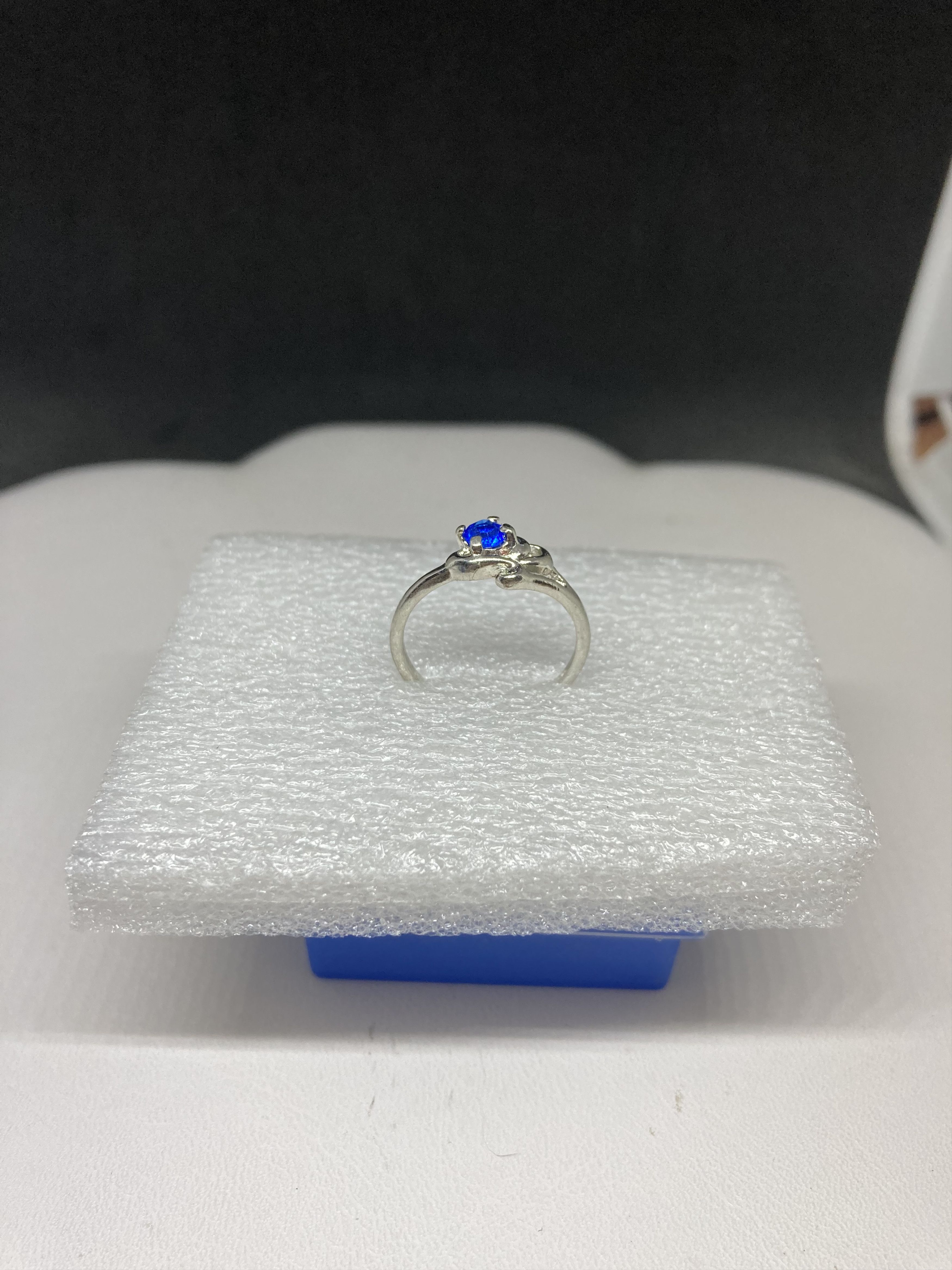 Designer × Jewelry × Vintage Small blue cz Tibetan silver ring - Size 6.25 Size ONE SIZE - 2 Thumbnail