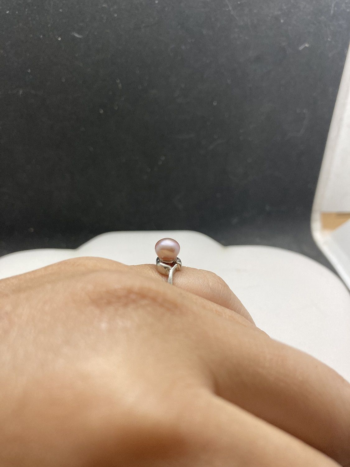 Jewelry Pink pearl bead Tibetan silver ring - size 5.25 Size ONE SIZE - 3 Thumbnail