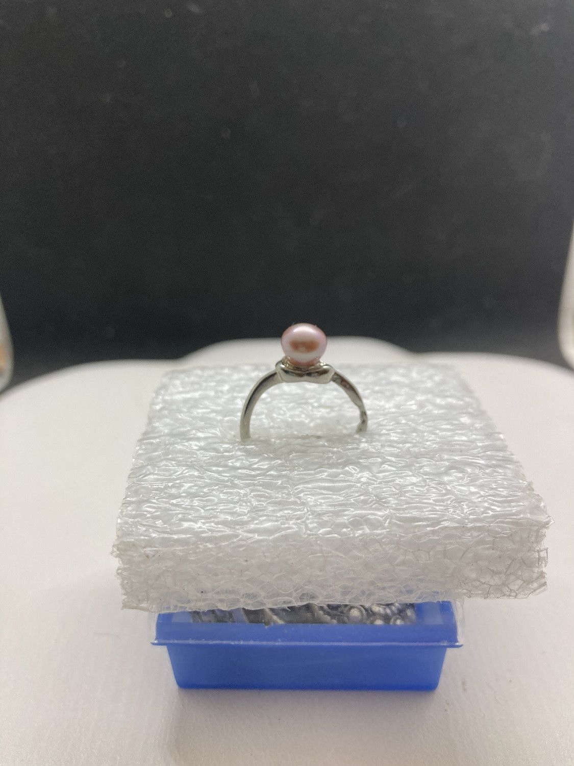Jewelry Pink pearl bead Tibetan silver ring - size 5.25 Size ONE SIZE - 2 Thumbnail