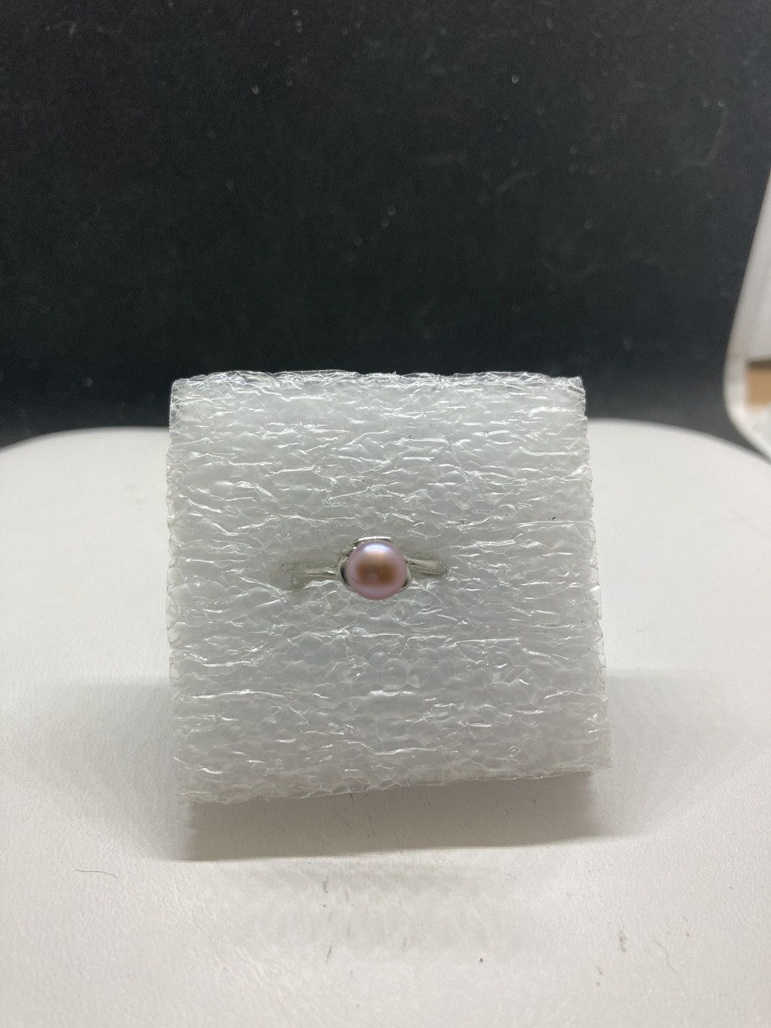 Jewelry Pink pearl bead Tibetan silver ring - size 5.25 Size ONE SIZE - 1 Thumbnail