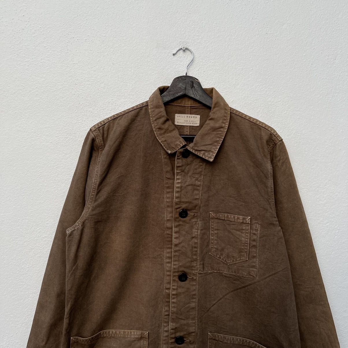 Japanese Brand VINTAGE HIKORY CHORE JACKET SPELLBOUND GENUINE GOOD WEAR Size US L / EU 52-54 / 3 - 3 Thumbnail