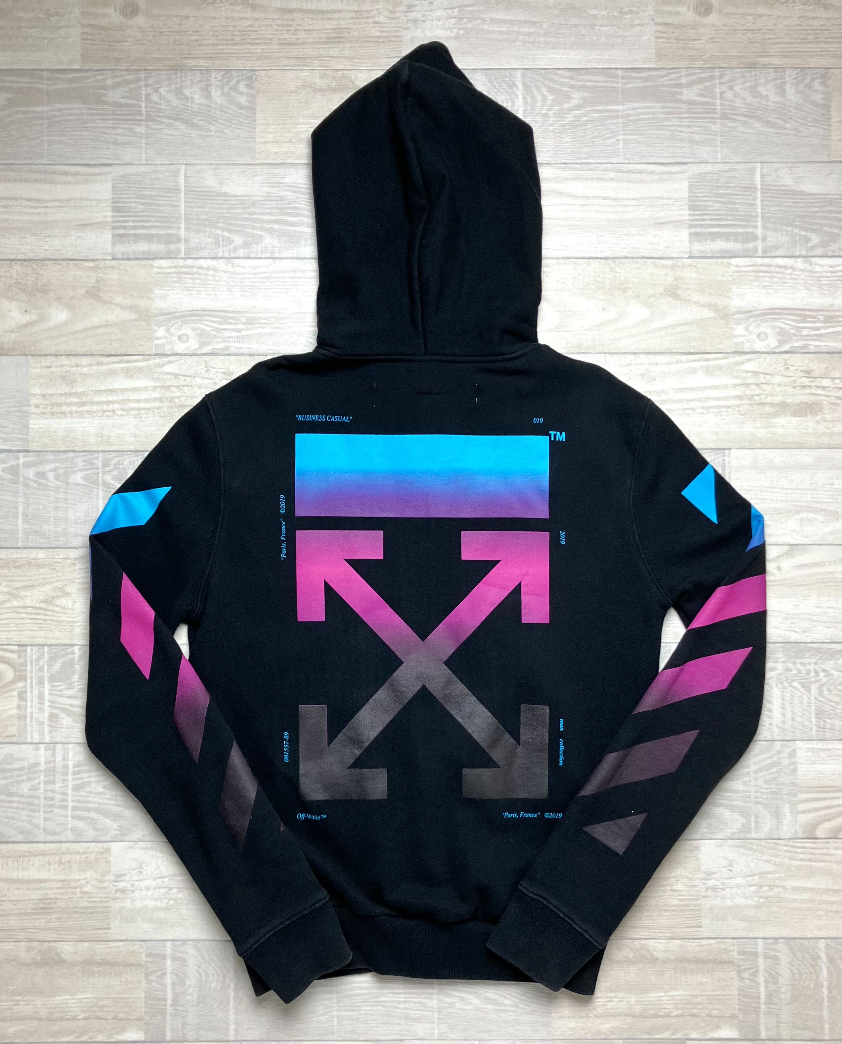 Black diagonal gradient zip hoodie sales