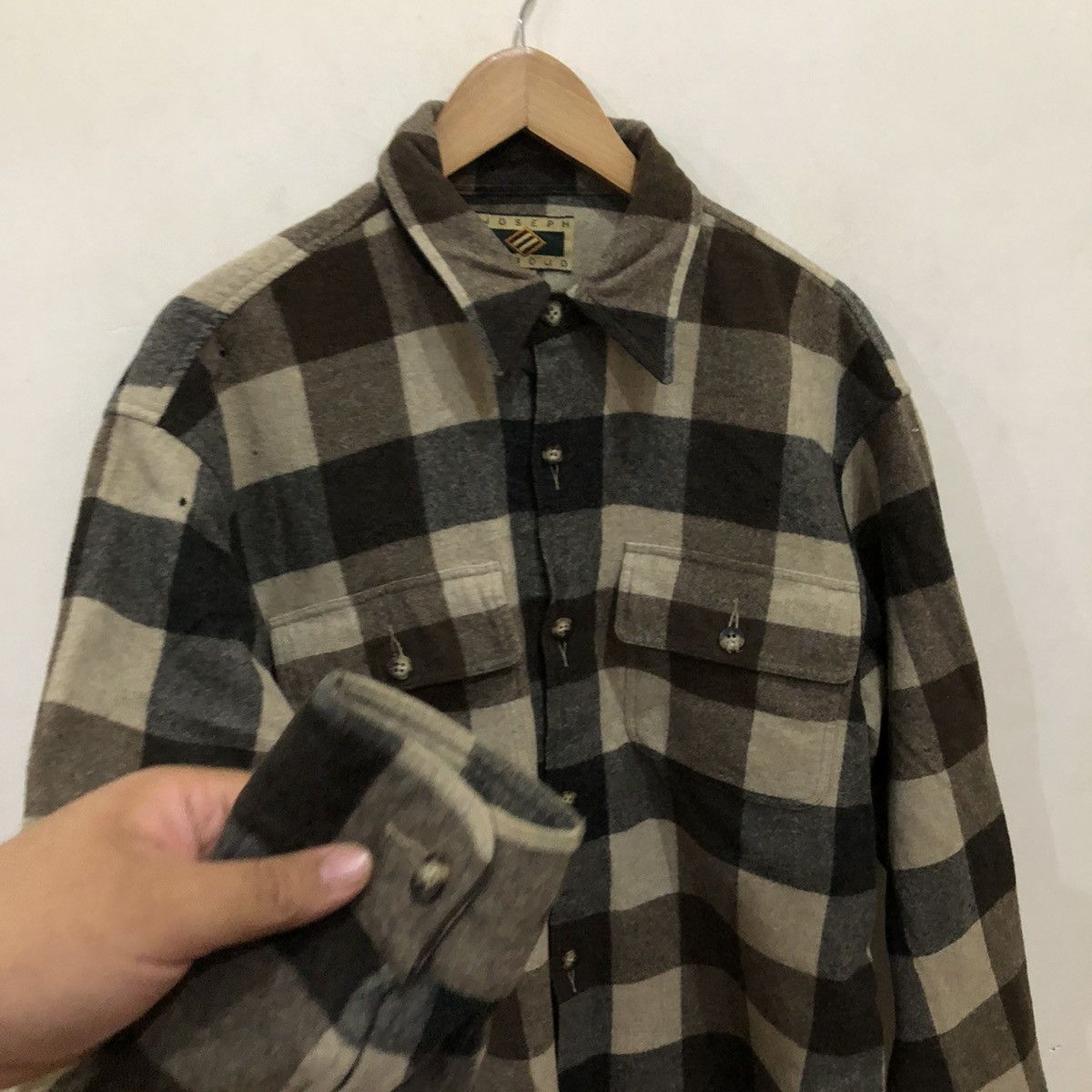 Flannel Joseph Abboud Flannel Tartan Design Shirt Button Ups Size US L / EU 52-54 / 3 - 6 Thumbnail
