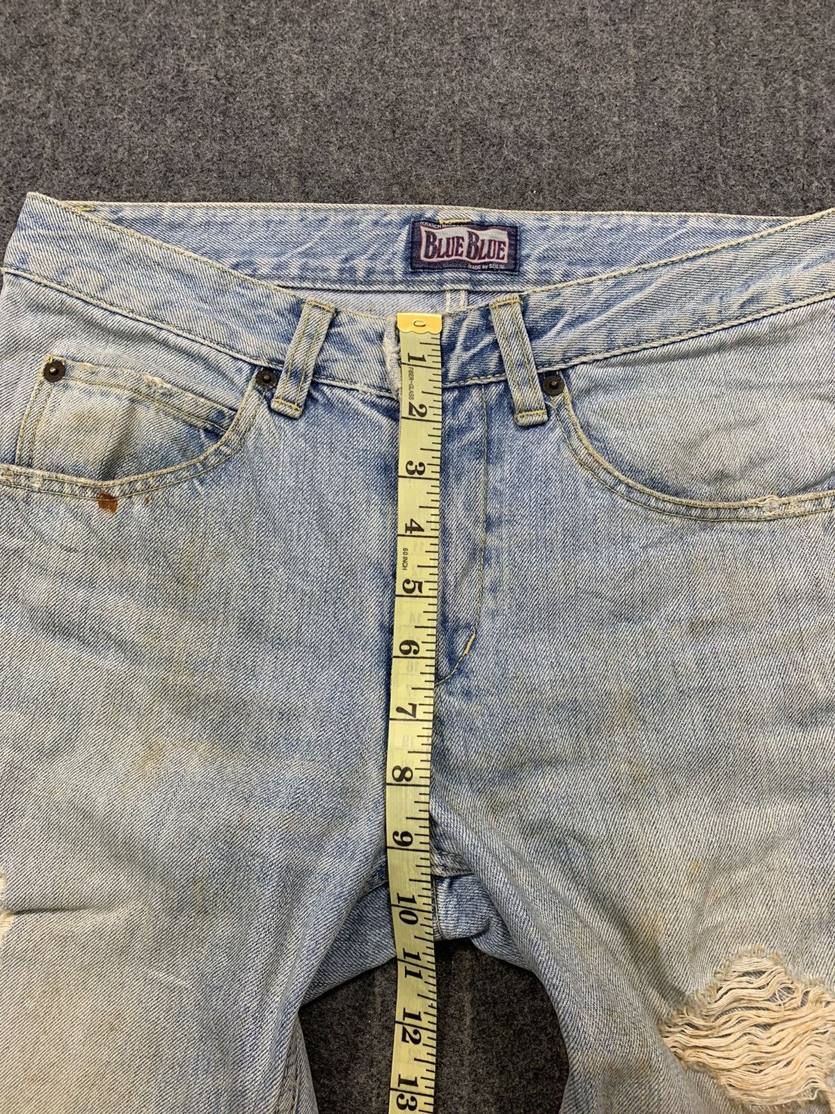 Blue Blue Japan 90s Blue Blue Japan Ranch Market Distressed Indigo Denim Size US 30 / EU 46 - 14 Thumbnail