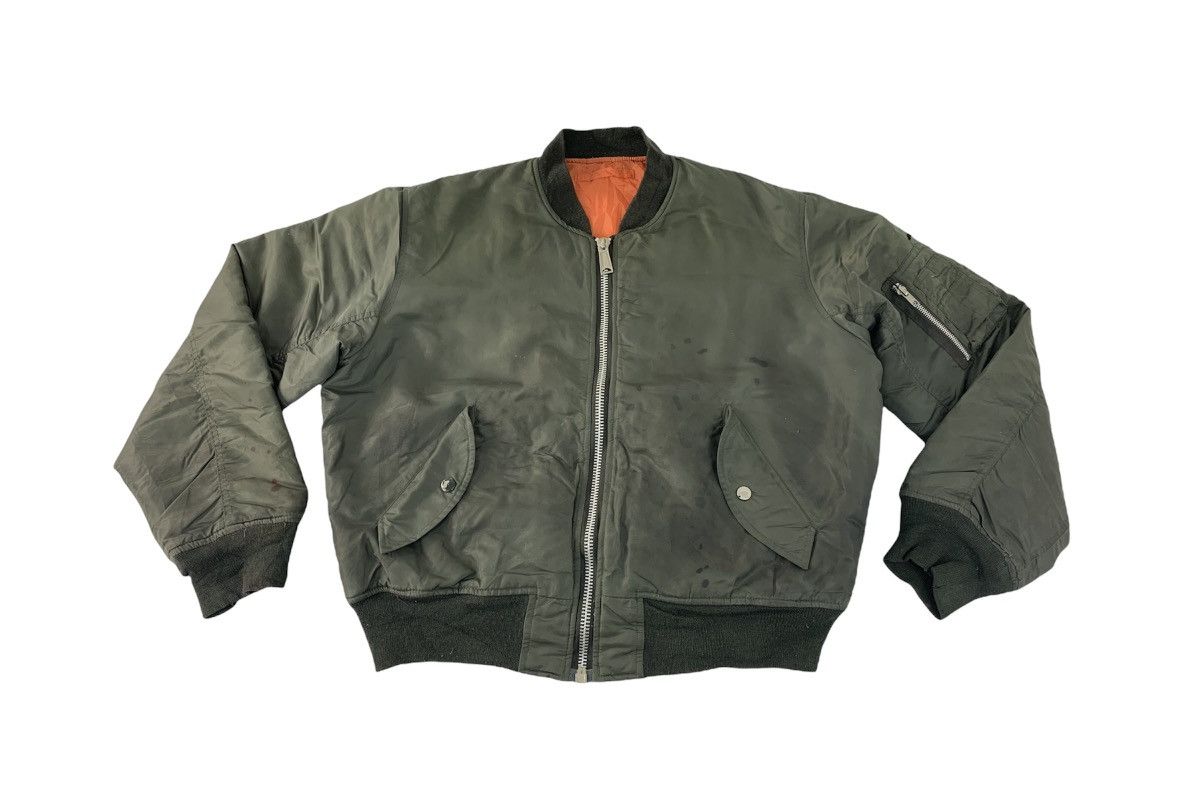 Japanese Brand 90s Bomber Flight Down Jacket MA-1 Military Quilted Inner Size US M / EU 48-50 / 2 - 1 Thumbnail