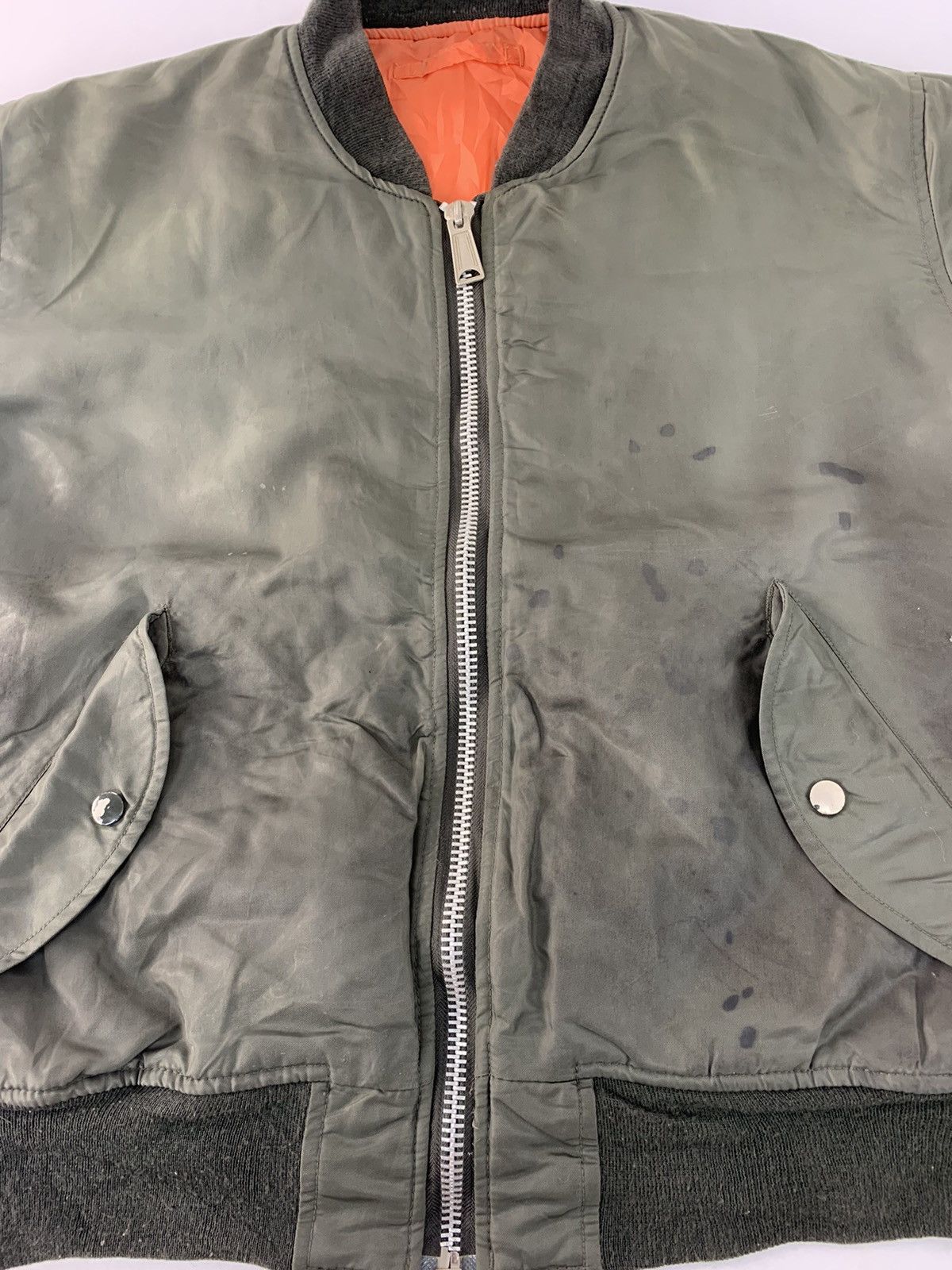 Japanese Brand 90s Bomber Flight Down Jacket MA-1 Military Quilted Inner Size US M / EU 48-50 / 2 - 2 Thumbnail