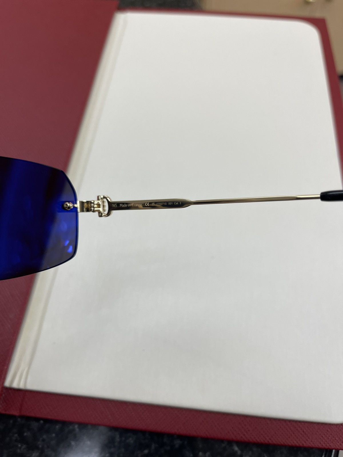 Cartier Cartier Big C Decor Gold Rimless Sunglasses Size ONE SIZE - 3 Thumbnail