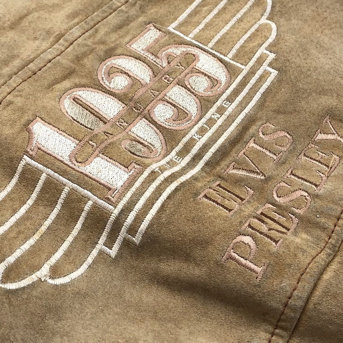 Genuine Leather Vintage 1935 The King ELVIS PRESLEY Leather Bomber Jacket Size US M / EU 48-50 / 2 - 6 Thumbnail