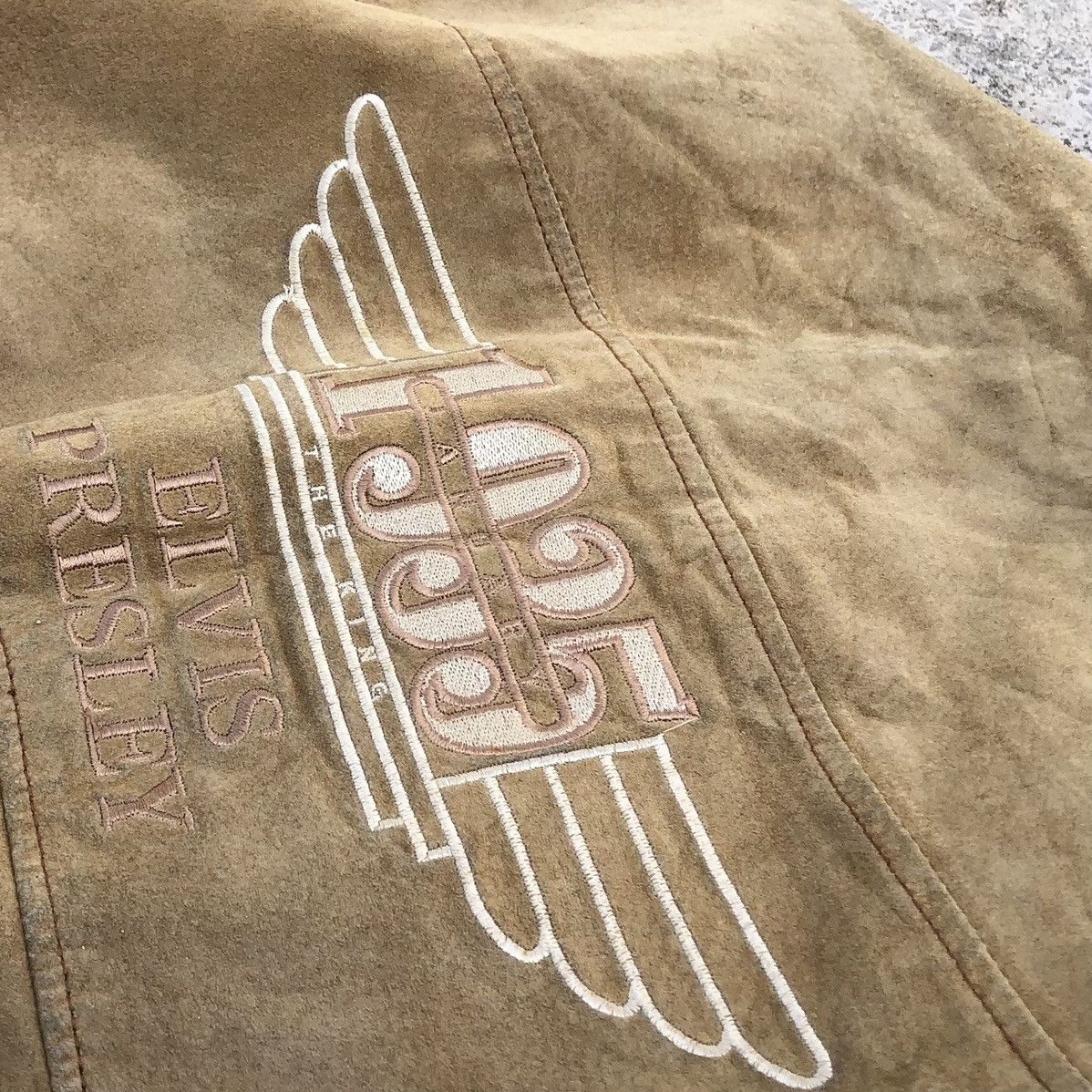 Genuine Leather Vintage 1935 The King ELVIS PRESLEY Leather Bomber Jacket Size US M / EU 48-50 / 2 - 8 Thumbnail