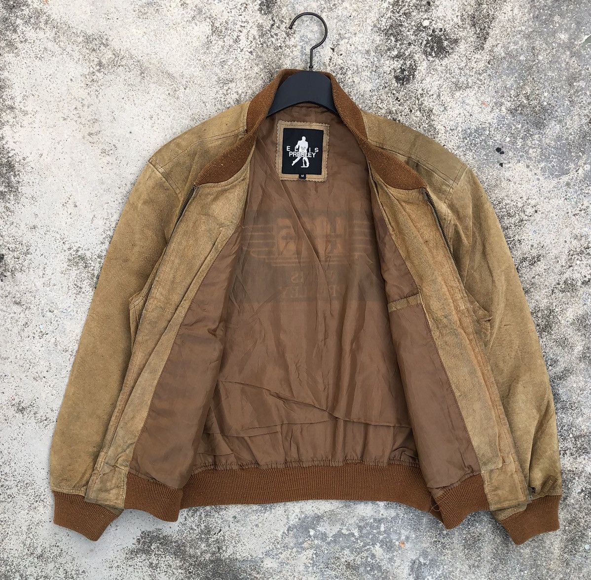 Genuine Leather Vintage 1935 The King ELVIS PRESLEY Leather Bomber Jacket Size US M / EU 48-50 / 2 - 3 Thumbnail