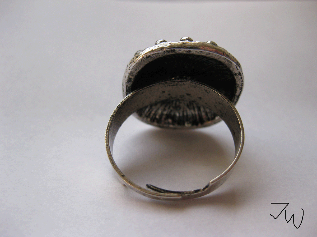 Jewelry Black CZ Tibetan Silver Adjustable Ring Size ONE SIZE - 5 Thumbnail