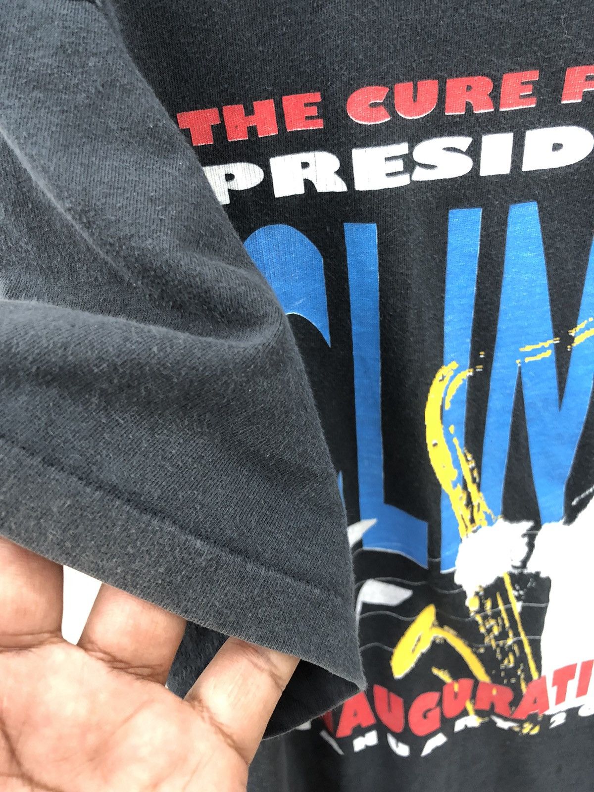 Band Tees × Vintage Vintage 90s CLINTON -The Cure for the Blues PRESIDENT Size US XL / EU 56 / 4 - 9 Thumbnail