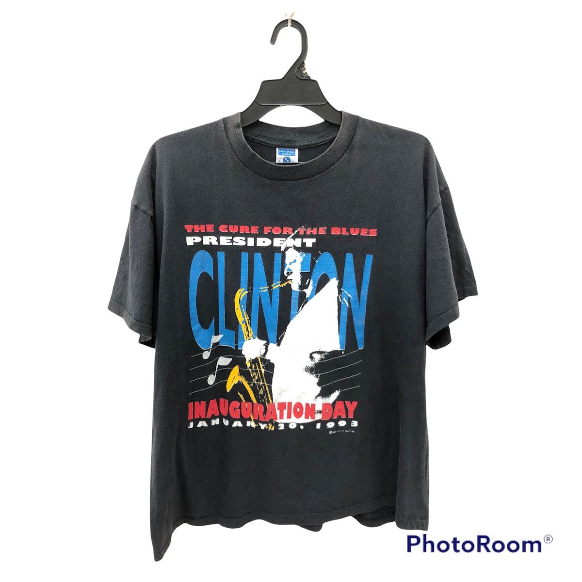 Band Tees × Vintage Vintage 90s CLINTON -The Cure for the Blues PRESIDENT Size US XL / EU 56 / 4 - 1 Thumbnail