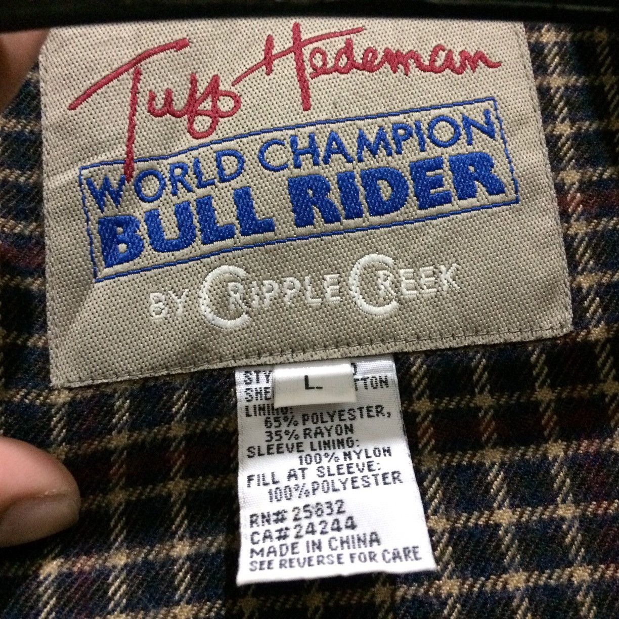 Vintage Vtg Tuff Hedeman Bull Rider Cripple Creek Workwear Chore Size US L / EU 52-54 / 3 - 6 Thumbnail