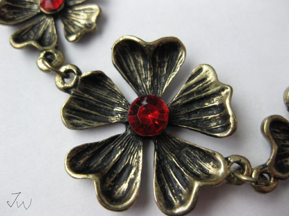 Jewelry Flower Bronze Chain Bracelet Size ONE SIZE - 2 Thumbnail