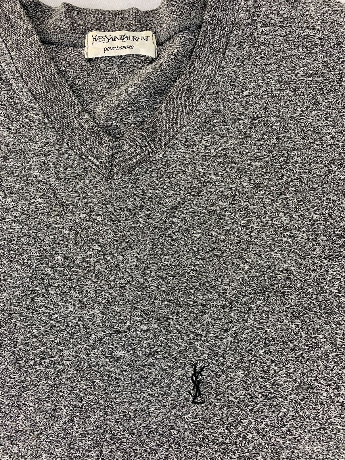 Vintage 90s Yves Saint Lauren Pour Homme Tee Plain Embroidery Design Size US M / EU 48-50 / 2 - 3 Thumbnail
