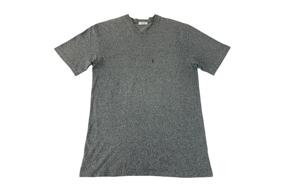 Vintage 90s Yves Saint Lauren Pour Homme Tee Plain Embroidery Design Size US M / EU 48-50 / 2 - 1 Thumbnail
