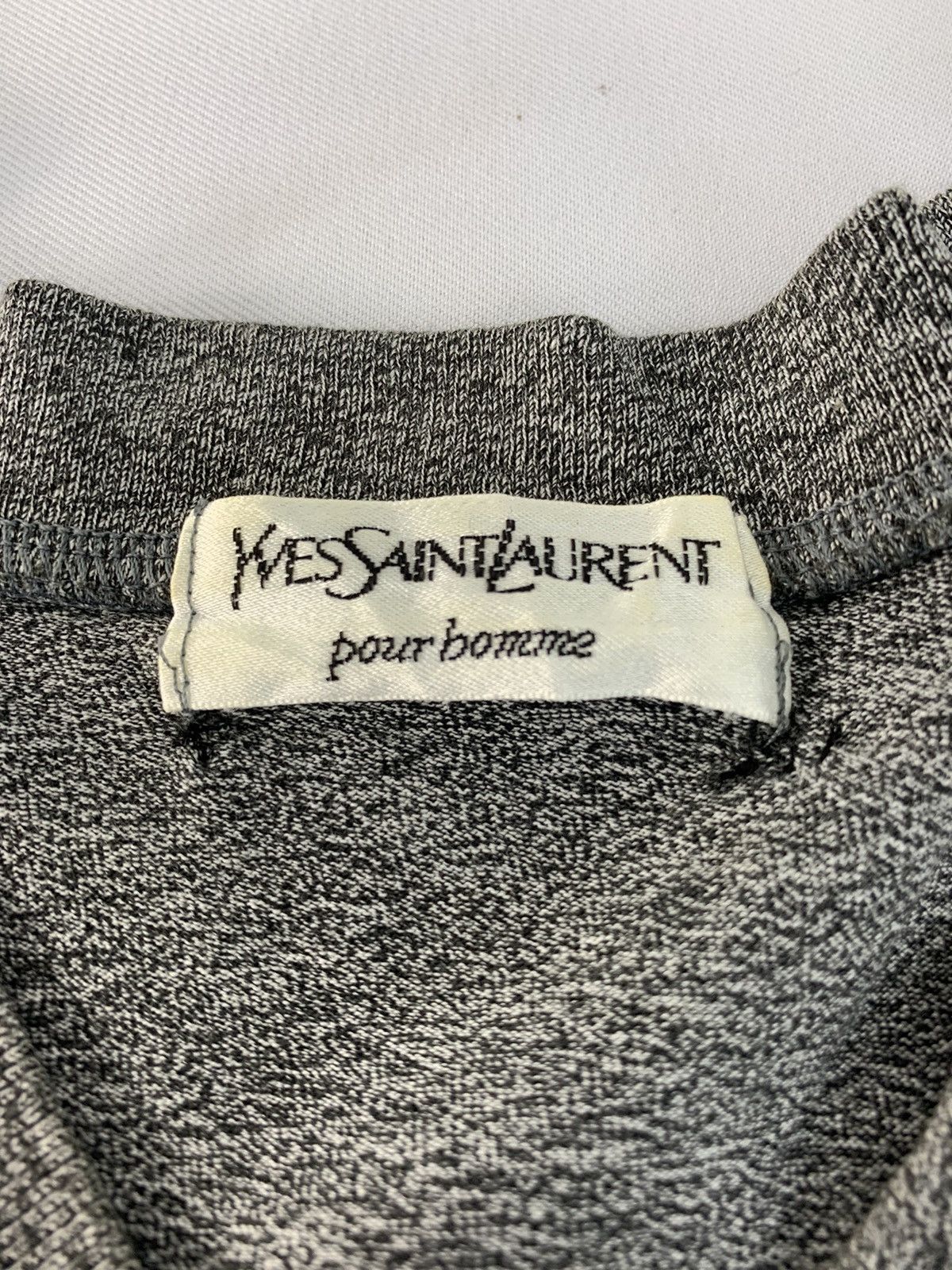 Vintage 90s Yves Saint Lauren Pour Homme Tee Plain Embroidery Design Size US M / EU 48-50 / 2 - 5 Thumbnail