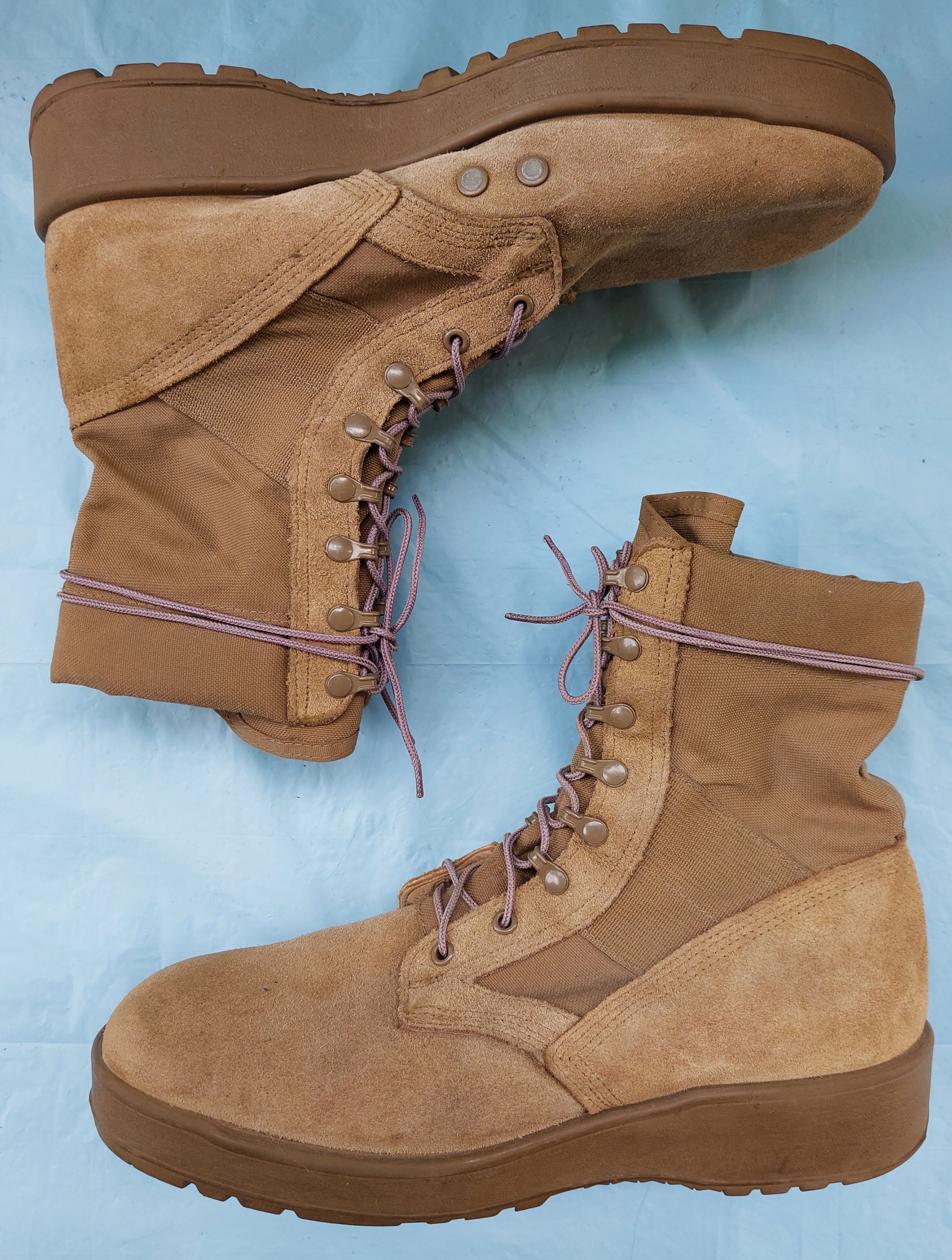 Vibram US ARMY combat desert boots beige suede VIBRAM sole Size US 13 / EU 46 - 2 Thumbnail