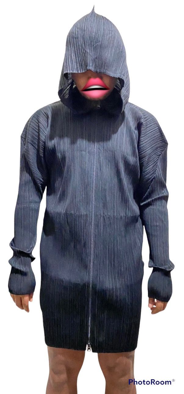 Issey Miyake Pleats Please ISSEY MIYAKE Long Hoodie Zipper Top JAPAN Size US L / EU 52-54 / 3 - 1 Thumbnail