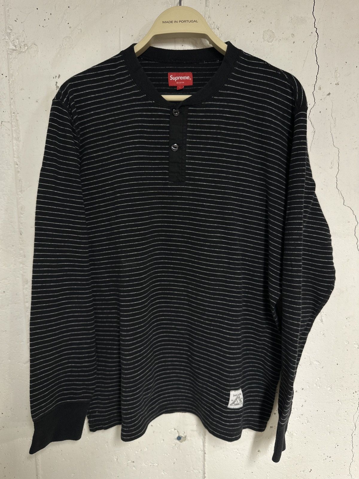 Supreme Black Striped Long Sleeve Shirt