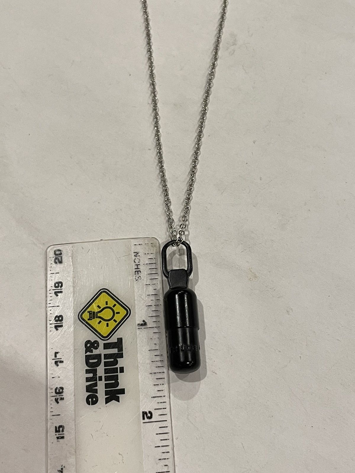 Rhude RARE Rhude Black Pill Pendant Silver Roll Chain Necklace Size ONE SIZE - 7 Thumbnail