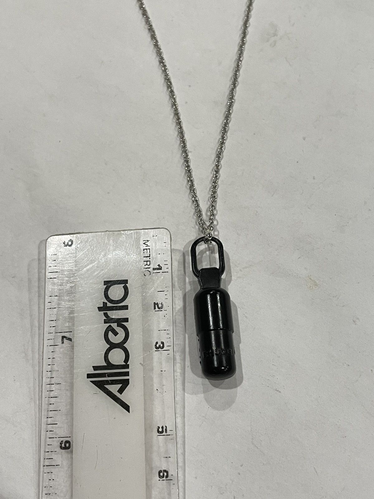 Rhude RARE Rhude Black Pill Pendant Silver Roll Chain Necklace Size ONE SIZE - 8 Thumbnail