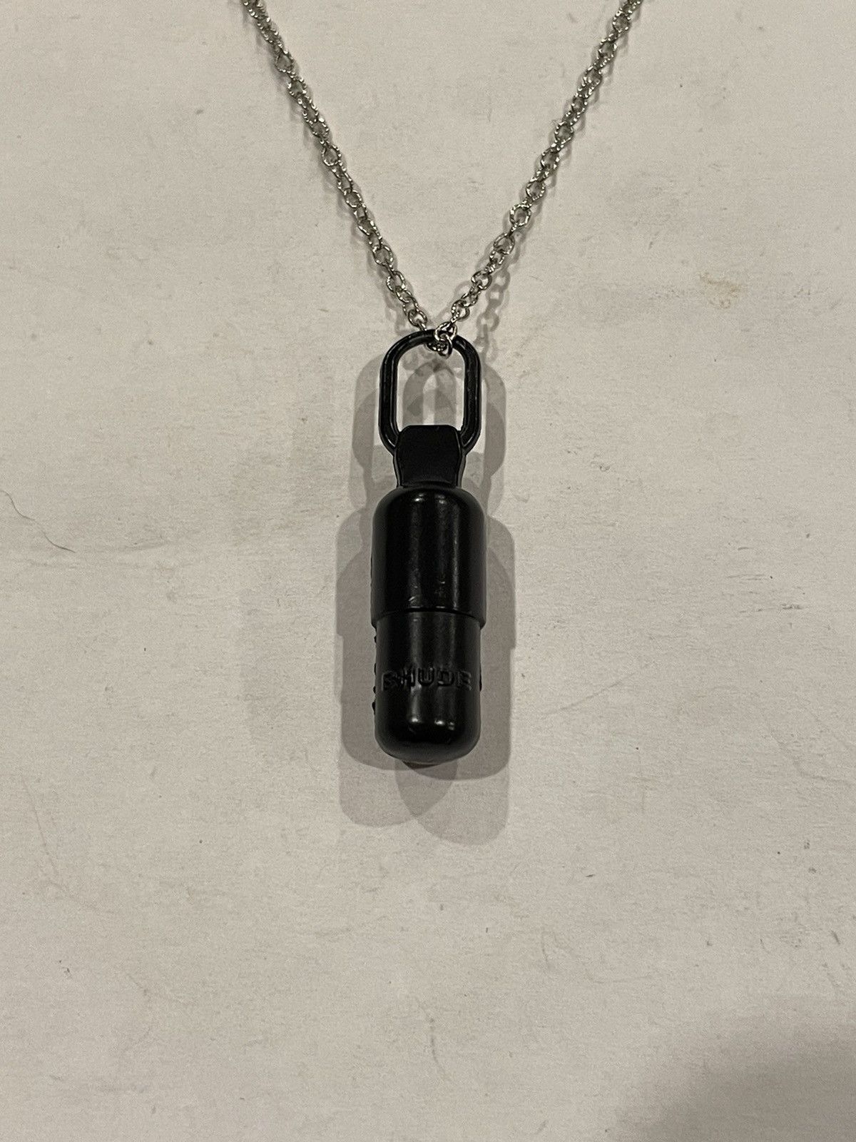 Rhude RARE Rhude Black Pill Pendant Silver Roll Chain Necklace Size ONE SIZE - 1 Thumbnail