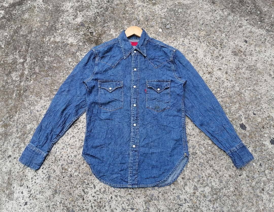 Levi's × Levi's Vintage Clothing Levi's Strauss Red Tab Denim Longsleeve Buttons Shirt Size US S / EU 44-46 / 1 - 1 Thumbnail