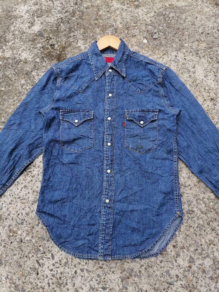 Levi's × Levi's Vintage Clothing Levi's Strauss Red Tab Denim Longsleeve Buttons Shirt Size US S / EU 44-46 / 1 - 2 Thumbnail
