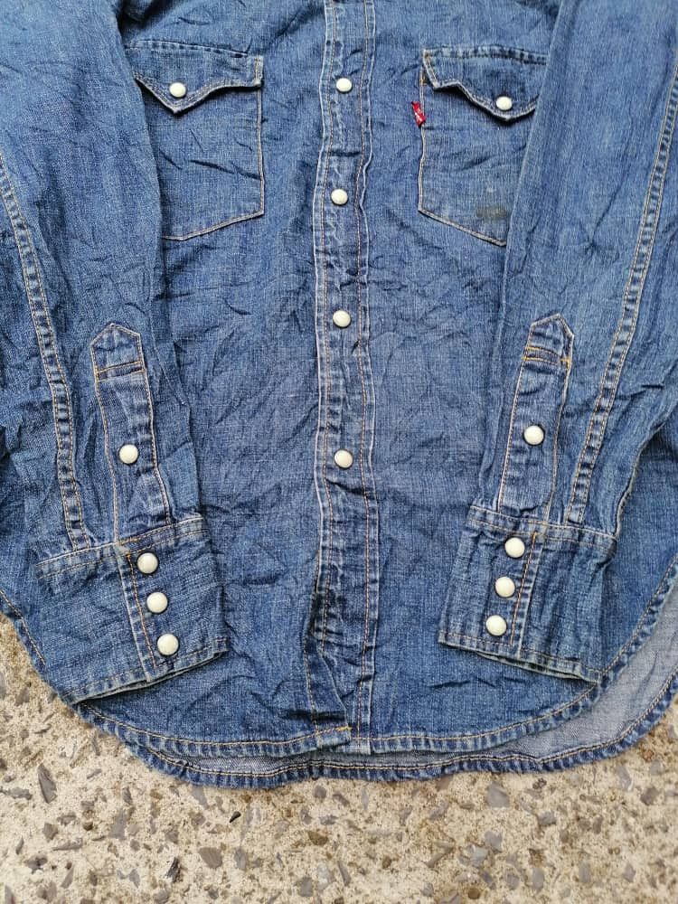 Levi's × Levi's Vintage Clothing Levi's Strauss Red Tab Denim Longsleeve Buttons Shirt Size US S / EU 44-46 / 1 - 3 Thumbnail
