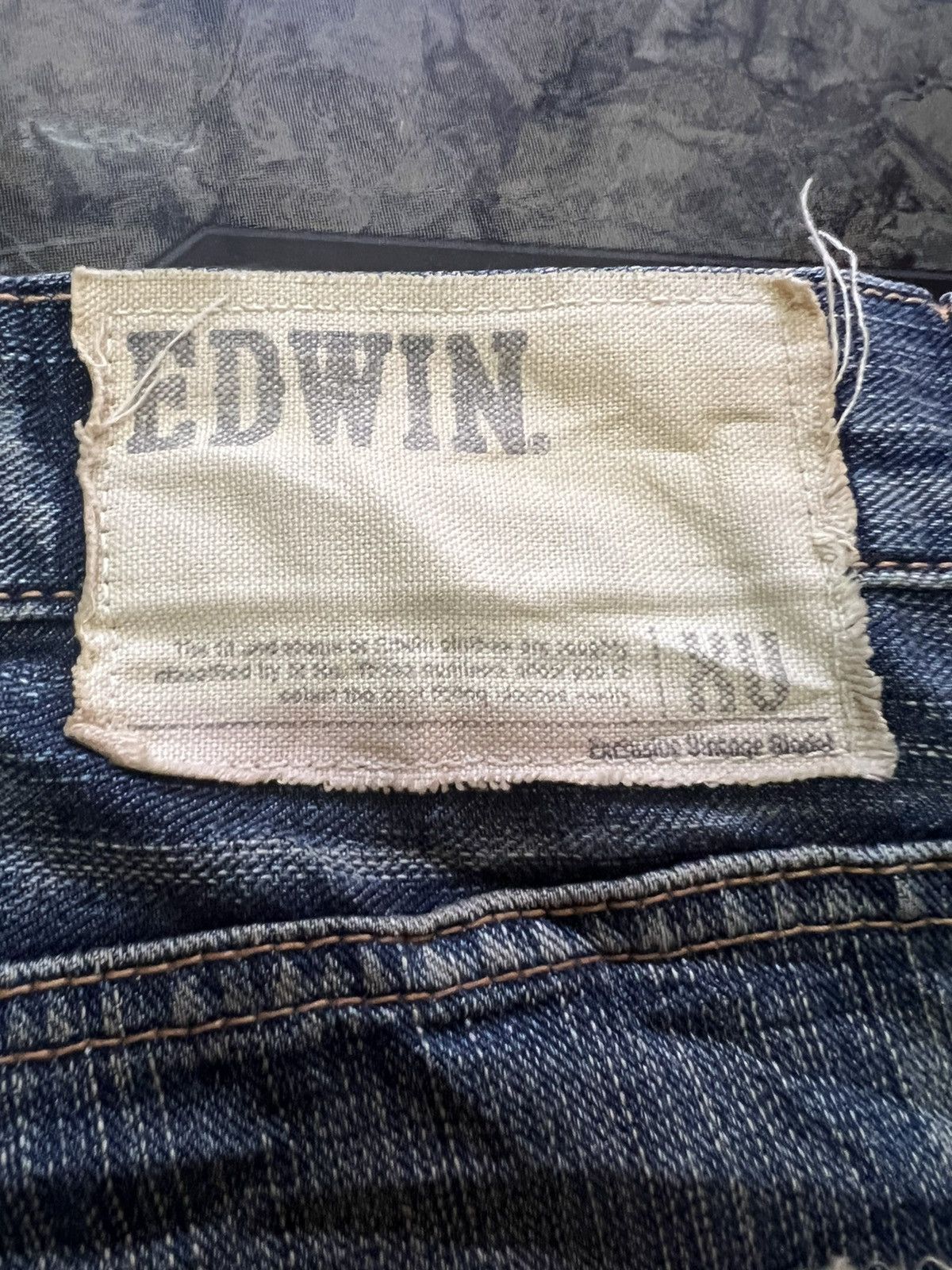 Japanese Brand Vintage Edwin Distressed Washer Flare Denim Pants Size US 34 / EU 50 - 6 Thumbnail