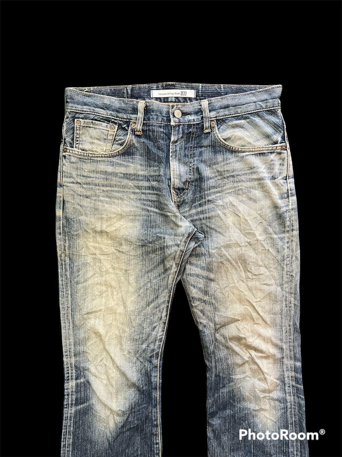 Japanese Brand Vintage Edwin Distressed Washer Flare Denim Pants Size US 34 / EU 50 - 3 Thumbnail