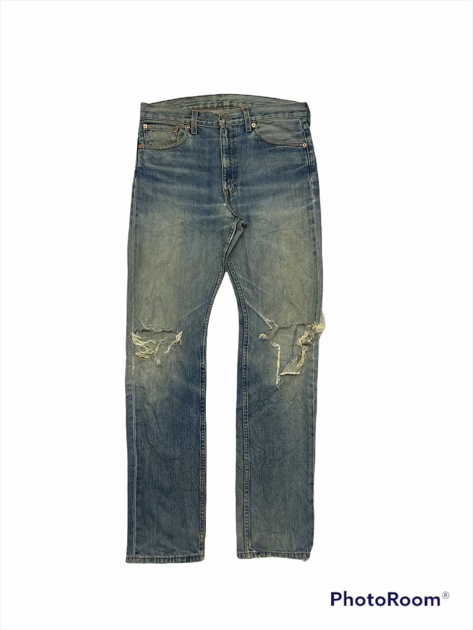 Levi's × Vintage Vintage 80’s Levis 505 Distressed Denim Kurt Kobain Style Size US 32 / EU 48 - 1 Thumbnail