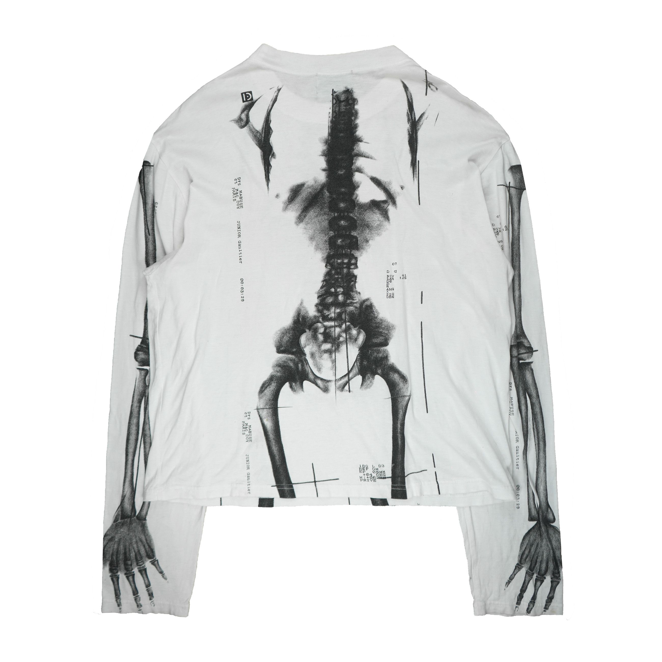 Jean Paul Gaultier SS90 X-Ray White Long Sleeve Size US M / EU 48-50 / 2 - 2 Thumbnail