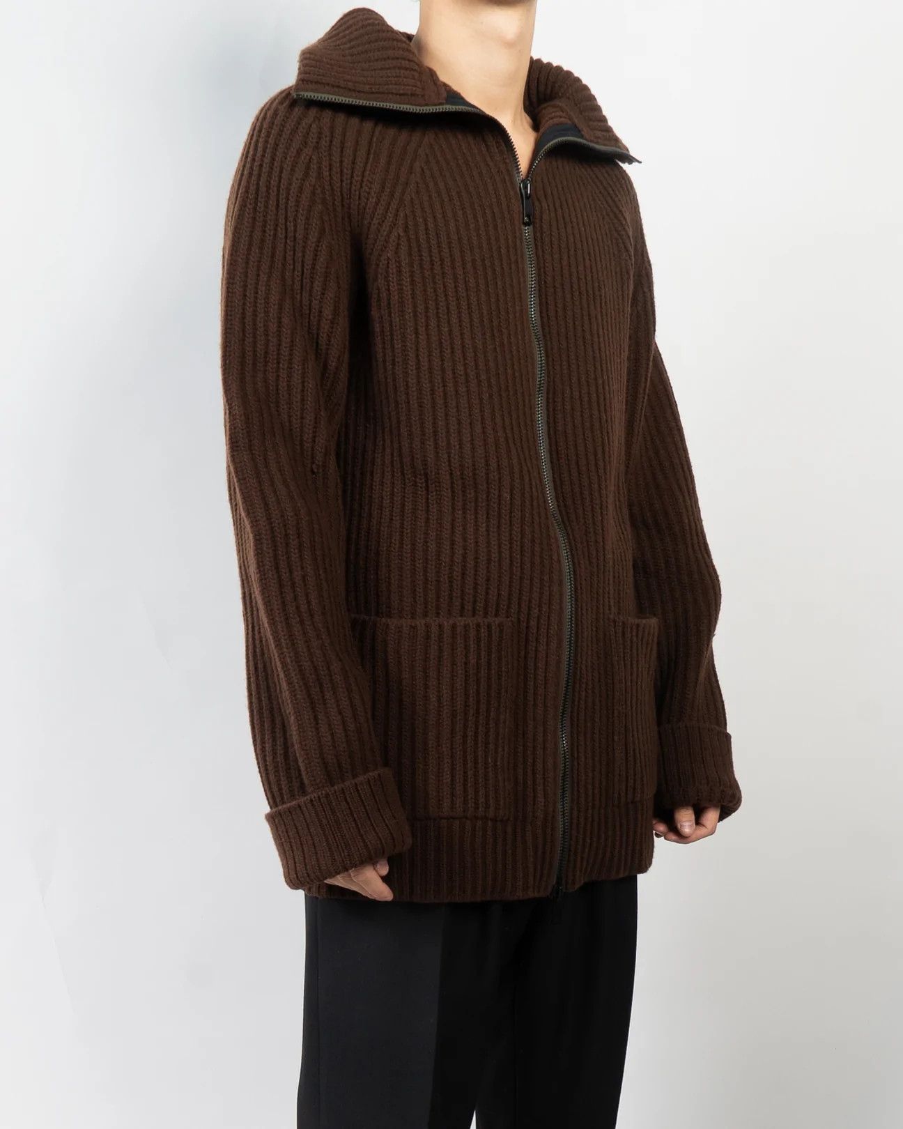 Haider Ackermann FW20 Chunky Knit Brown Cardigan Sample Size US S / EU 44-46 / 1 - 4 Thumbnail
