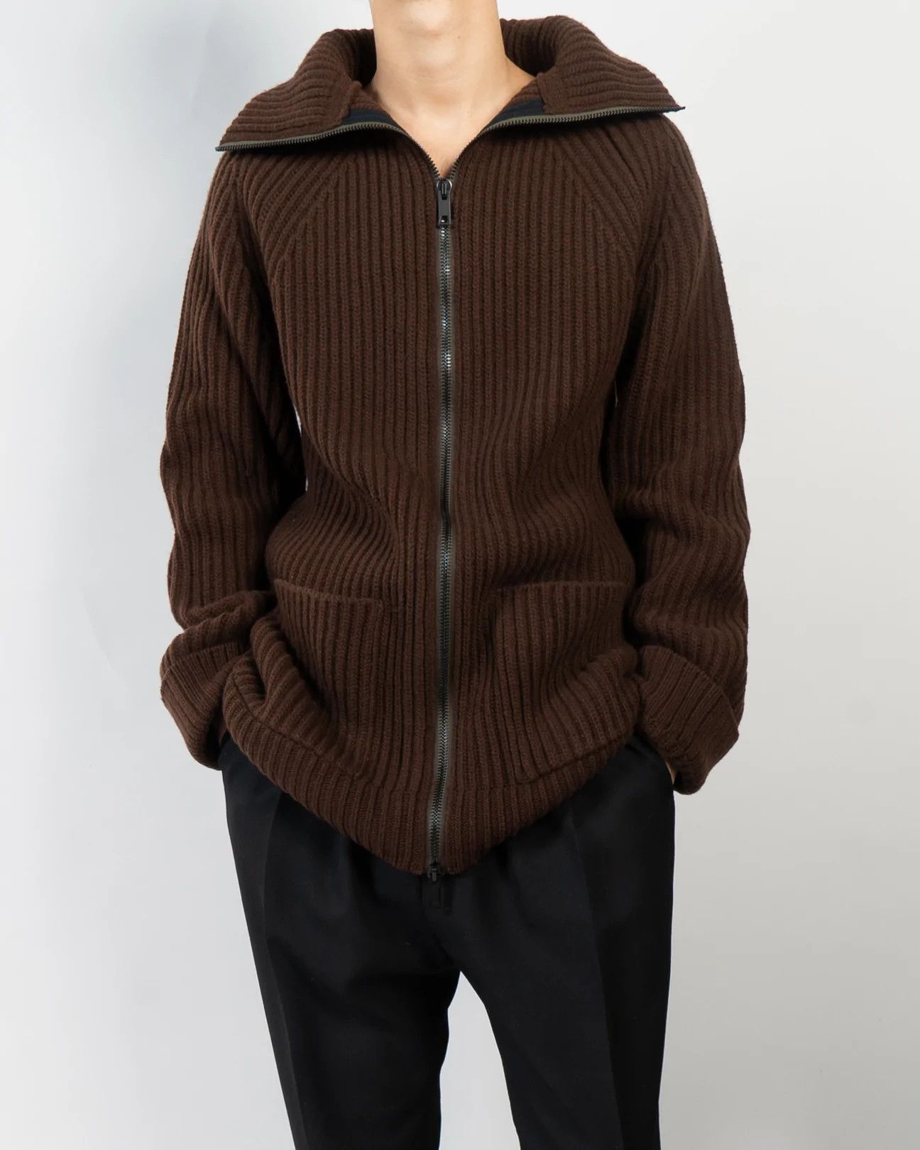 Haider Ackermann FW20 Chunky Knit Brown Cardigan Sample Size US S / EU 44-46 / 1 - 1 Thumbnail
